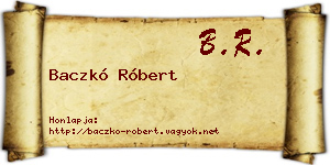 Baczkó Róbert névjegykártya