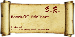 Baczkó Róbert névjegykártya